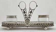 Georgian, George III, Silver Galleried Inkstand. London 1776 Makepeace & Carter. 6.7 troy ounces.