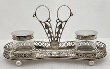 Georgian, George III, Silver Galleried Inkstand. London 1776 Makepeace & Carter. 6.7 troy ounces.