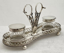 Georgian, George III, Silver Galleried Inkstand. London 1776 Makepeace & Carter. 6.7 troy ounces.