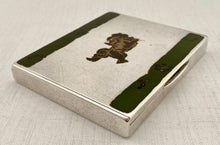 George V Silver & Enamel Chinese Foo Dog Cigarette Case. London 1928 Asprey & Co Ltd. 4 troy ounces.