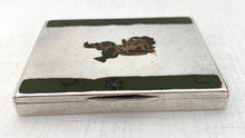 George V Silver & Enamel Chinese Foo Dog Cigarette Case. London 1928 Asprey & Co Ltd. 4 troy ounces.