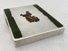 George V Silver & Enamel Chinese Foo Dog Cigarette Case. London 1928 Asprey & Co Ltd. 4 troy ounces.