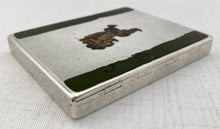 George V Silver & Enamel Chinese Foo Dog Cigarette Case. London 1928 Asprey & Co Ltd. 4 troy ounces.