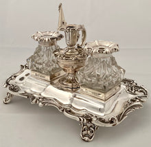 Early Victorian Silver Inkstand. Sheffield 1837/45  Henry Wilkinson & Co. 17 troy ounces.