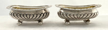 Georgian, George IV, Pair of Silver Salts. London 1824 George Piercy.  5.4 troy ounces.