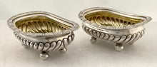 Georgian, George IV, Pair of Silver Salts. London 1824 George Piercy.  5.4 troy ounces.