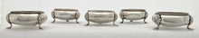 Late Victorian Set of Five Silver Plated Salts with Monogram of Alfred de Rothschild.