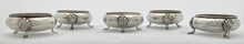 Late Victorian Set of Five Silver Plated Salts with Monogram of Alfred de Rothschild.
