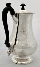 Georgian, George IV, Silver Hot Water Jug. London 1825 Michael Starkey. 20.2 troy ounces.