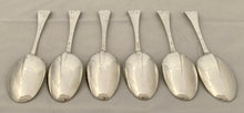 Georgian, George I, Six Silver Rat Tail Tablespoons. London 1727 Edward Hall. 10 troy ounces.