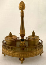 19th Century French Empire Ormolu Boudoir Galleried Encrier.