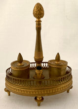 19th Century French Empire Ormolu Boudoir Galleried Encrier.