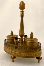 19th Century French Empire Ormolu Boudoir Galleried Encrier.