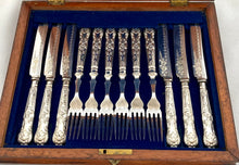 Edwardian Cased Set of Silver Handled Fruit Knives & Forks. Sheffield 1901.