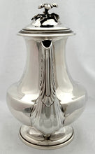 William IV Silver Coffee Pot. Arms of Ridley & Johnson. Sheffield 1835 Hawksworth & Eyre. 23.9 troy ounces.