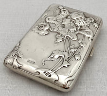 Edwardian Art Nouveau Silver Cigarette Case. London 1902 Benner, Friedrich & Co. 2.5 troy ounces