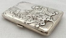 Edwardian Art Nouveau Silver Cigarette Case. London 1902 Benner, Friedrich & Co. 2.5 troy ounces