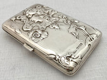 Edwardian Art Nouveau Silver Cigarette Case. London 1902 Benner, Friedrich & Co. 2.5 troy ounces