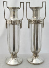 Pair of Art Deco WMF Silver Plated & Glass Vases.