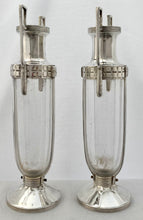 Pair of Art Deco WMF Silver Plated & Glass Vases.