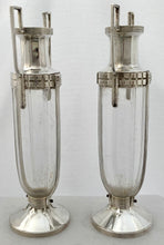 Pair of Art Deco WMF Silver Plated & Glass Vases.