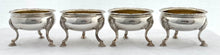 Georgian, George III, Four Silver Salts. London 1792 Peter & Ann Bateman. 6 troy ounces.