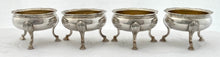 Georgian, George III, Four Silver Salts. London 1792 Peter & Ann Bateman. 6 troy ounces.