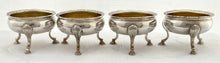 Georgian, George III, Four Silver Salts. London 1792 Peter & Ann Bateman. 6 troy ounces.
