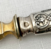 Pair of French Silver Handled Gilt Metal Servers, Circa 1890 - 1910.