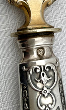 Pair of French Silver Handled Gilt Metal Servers, Circa 1890 - 1910.