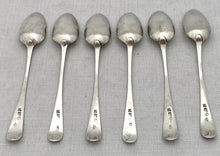 Georgian, George III, Six Silver Teaspoons. Exeter 1812 William Welch II.  2.6 troy ounces.