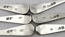 Georgian, George III, Six Silver Teaspoons. Exeter 1812 William Welch II.  2.6 troy ounces.