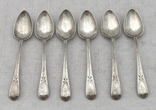 Georgian, George III, Six Silver Teaspoons. London 1793 Solomon Hougham. 2 troy ounces.