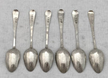 Georgian, George III, Six Silver Teaspoons. London 1793 Solomon Hougham. 2 troy ounces.