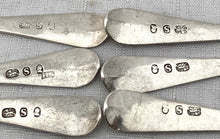 Georgian, George III, Six Silver Teaspoons. London 1793 Solomon Hougham. 2 troy ounces.