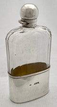 Large Victorian Silver & Glass Hip Flask. London 1895 Charles Fox & Co. Ltd.
