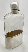 Large Victorian Silver & Glass Hip Flask. London 1895 Charles Fox & Co. Ltd.