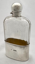 Large Victorian Silver & Glass Hip Flask. London 1895 Charles Fox & Co. Ltd.