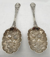 Georgian, George I, Pair of Britannia Silver Berry Spoons. London 1716. 3.5 troy ounces.