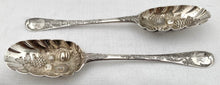 Georgian, George I, Pair of Britannia Silver Berry Spoons. London 1716. 3.5 troy ounces.