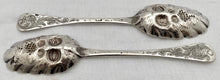 Georgian, George I, Pair of Britannia Silver Berry Spoons. London 1716. 3.5 troy ounces.