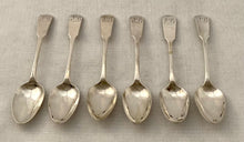 Georgian, George III, Six Scottish Silver Teaspoons. Edinburgh 1817 Andrew Wilkie. 2.7 troy ounces.