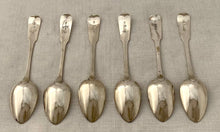 Georgian, George III, Six Scottish Silver Teaspoons. Edinburgh 1817 Andrew Wilkie. 2.7 troy ounces.
