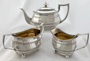 Georgian, George III, Silver Tea Set. London 1817/20 Thomas Wallis II & Jonathan Hayne. 36.9 troy ounces.