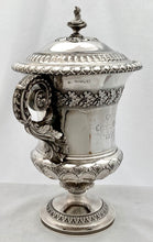 George IV Silver Cup & Cover of Hunting & Coursing Interest. London 1824 Joseph Angell I. 43.6 troy ounces.