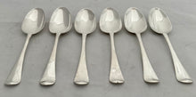 Georgian, George II, Six Hanoverian Pattern Silver Tablespoons. London 1740 Edward Bayley. 13.7 troy ounces.