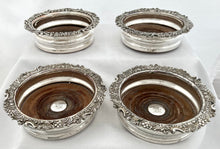 Georgian, George IV, Four Crested Old Sheffield Plate Bottle Coasters. Circa 1820 - 1830.