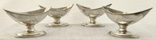 Georgian, George III, Four Scottish Silver Salts, Crested for Stuart of Bute. Edinburgh circa 1780 - 1810. 8.4 troy ounces.