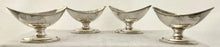 Georgian, George III, Four Scottish Silver Salts, Crested for Stuart of Bute. Edinburgh circa 1780 - 1810. 8.4 troy ounces.