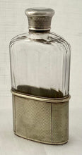 Edwardian Silver Plate & Faceted Glass Hip Flask. Asprey of London, circa 1910.